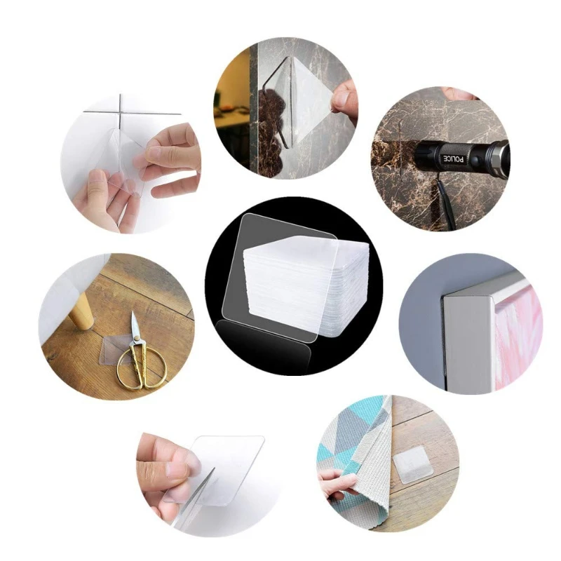Super Strong Double Sided Adhesive Tape Reusable Nano Traceless Wall Stickers for Bathroom Kitchen Transparent Waterproof Tapes