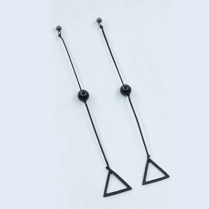 Anime  Earrings Hungry Devil Makima Cosplay Black Ear Clips Triangular Pull Ring Pendant Eardrop Jewelry Accessories