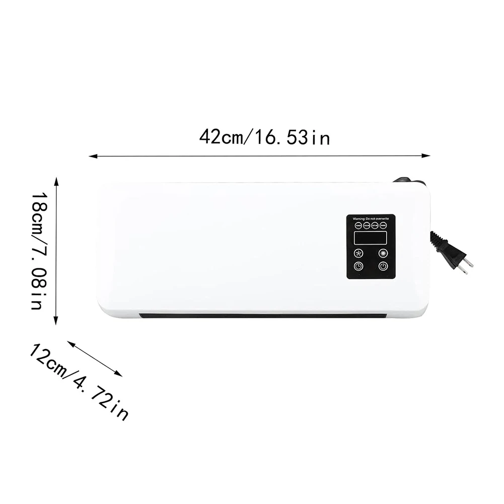 1500W Wall-mounted Electric Indoor Heater with Remote Control, 2 in 1 Mini Warmer / Ventilation Fan For Bedroom Bathroom Kitchen - view 2