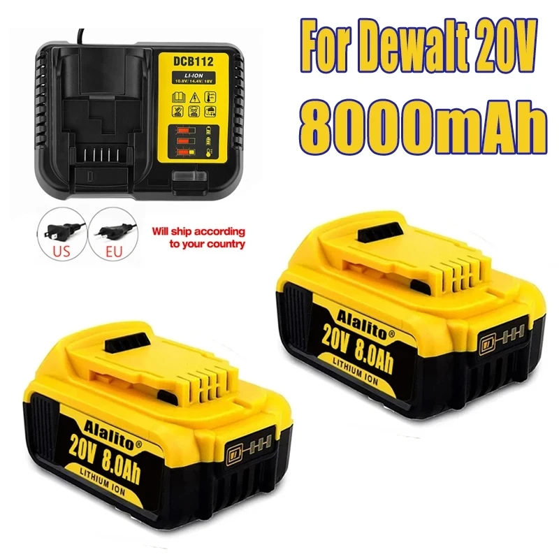 

Original DCB200 20V 8000mAh Lithium Replacement Battery For Dewalt 18V DCB184 DCB200 DCB182 DCB180 DCB181 DCB182 DCB201 DCB206