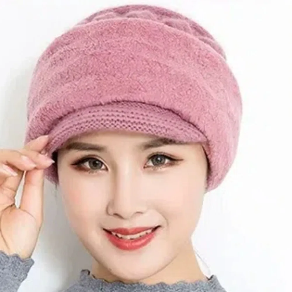 

Korean Style Coral Fleece Scarf And Hat Set Elastic Soft Woolen Hat Plush Integrated Hooded Thermal Cap Winter