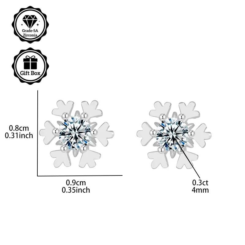 

Женские серьги LAMVOICE, серьги-гвоздики с иглами из стерлингового серебра 925 пробы, серьги с цирконием, серьги в подарочной коробке.