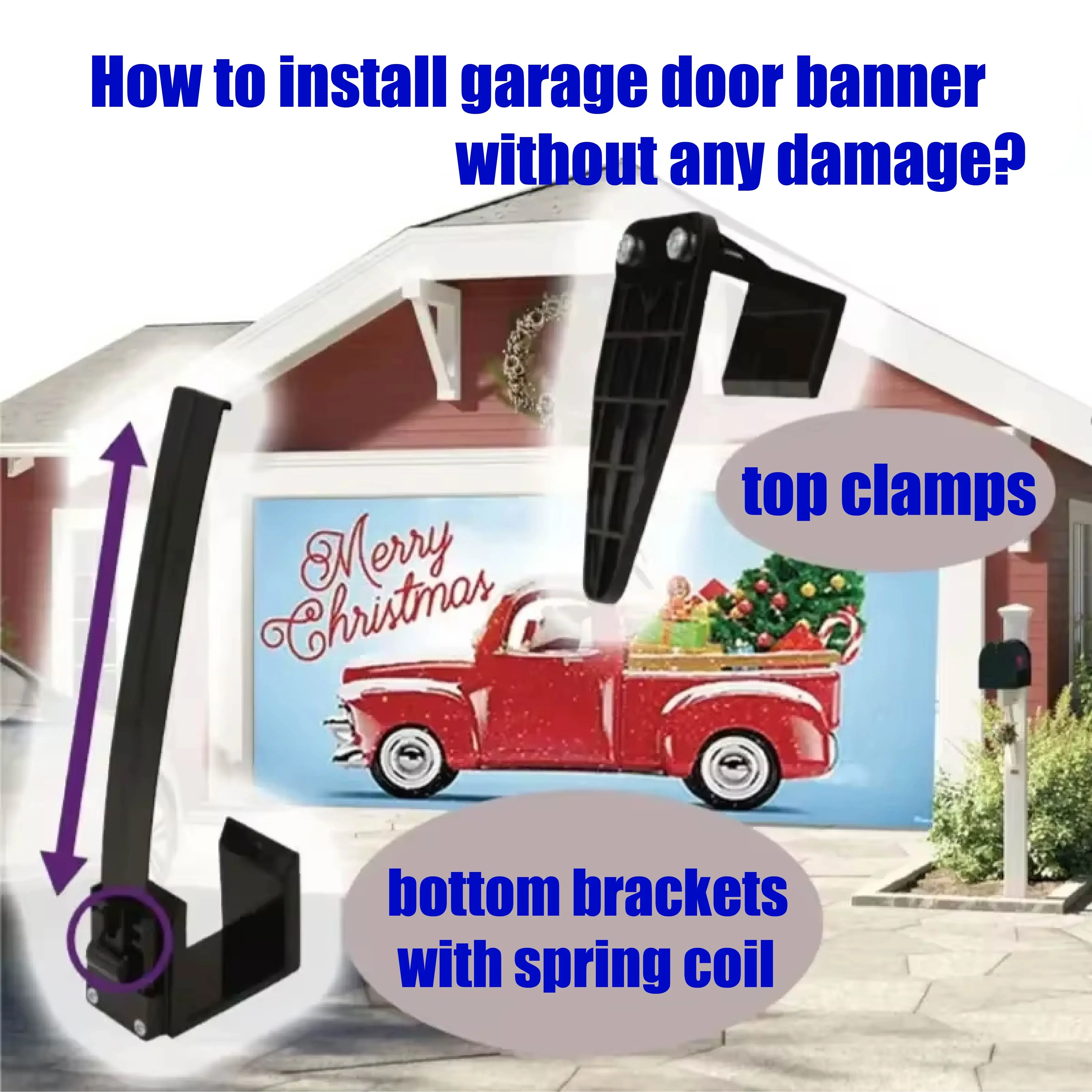 

Holiday Car Garage Backdrop Vinyl Banner Clips,No Damage for The Banner,Suitable for Birthday Party Advertising Home Decoration