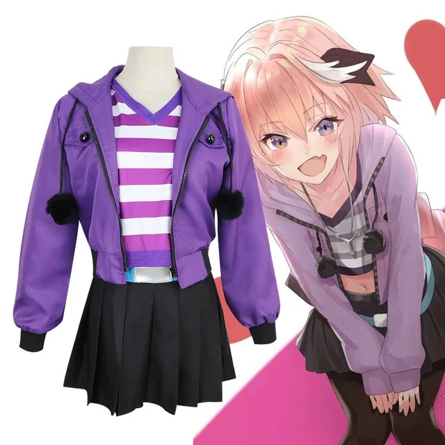 Fate Apocrypha Rider Astolfo Cosplay Fate Grand Order Cosplay Costume FGO Women School Uniforms Sailor Suits Halloween Costumes