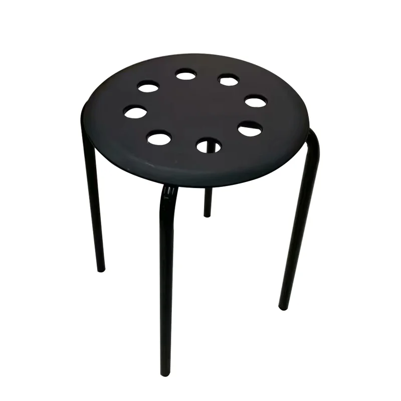 

Nordic minimalist black and white restaurant with stackable round stools chairs and stools furniture for home Chair for leisure