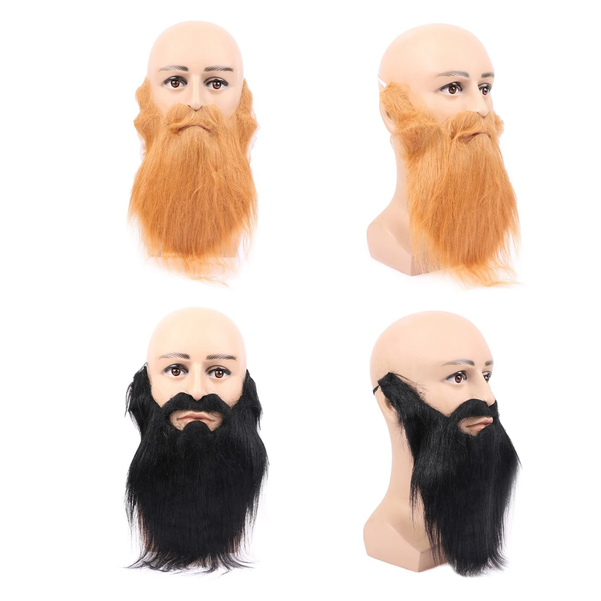 1pc DIY Fancy Dress Fake Beard Long Fluff Beards Cosplay Costume Props Simulated Beard Handmade Mustache Halloween Party Supplie
