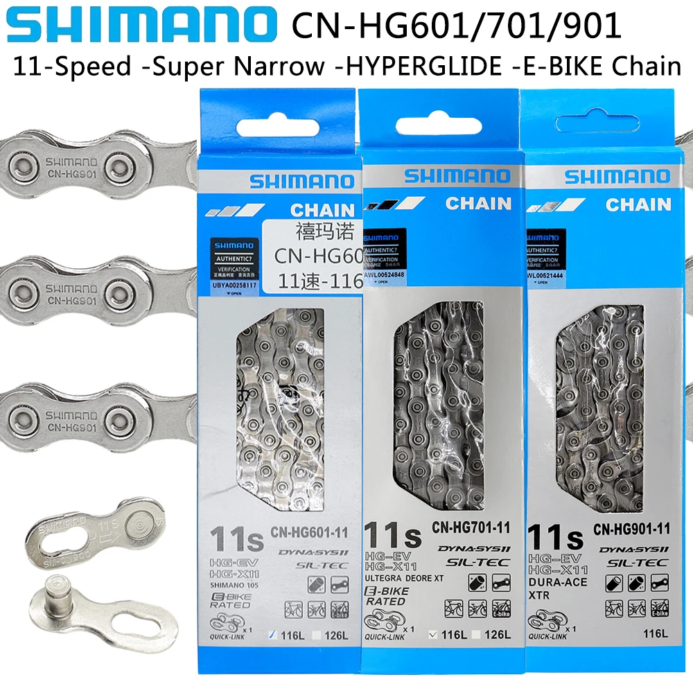 SHIMANO CN HG601 HG701 HG901 Bike Chain 11 Speed 116L 11V Super Narrow HYPERGLIDE E-Bike Chain MTB Road Bike Cycling Parts
