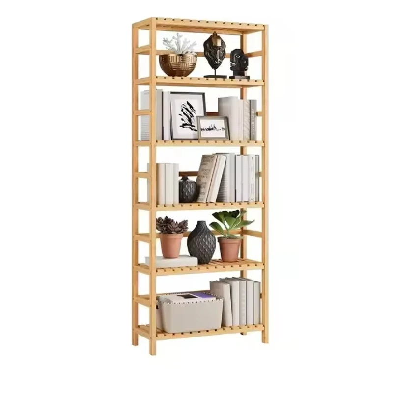 

Bathroom 6-layer waterproof bamboo storage rack shelf, living room storage rack