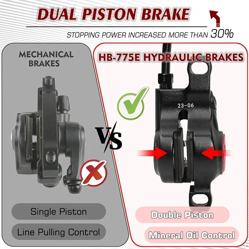 ZOOM MTB 4 Piston Hydraulic Disc Brake 160mm Float Rotors Bicycle Oil Brake Set Electric Bike Scooter Hydraulic Disc Brake Set