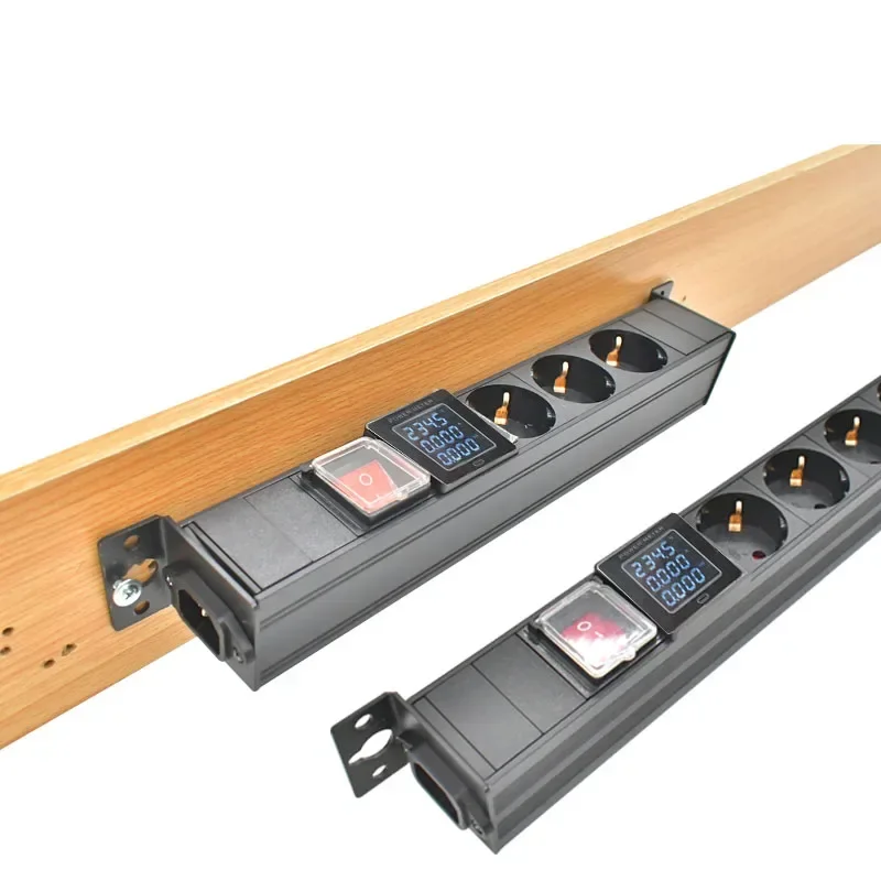 

Desktop socket PDU power supply network cabinet rack power distribution device 1-8AC EU socket with ammeter wireless socket