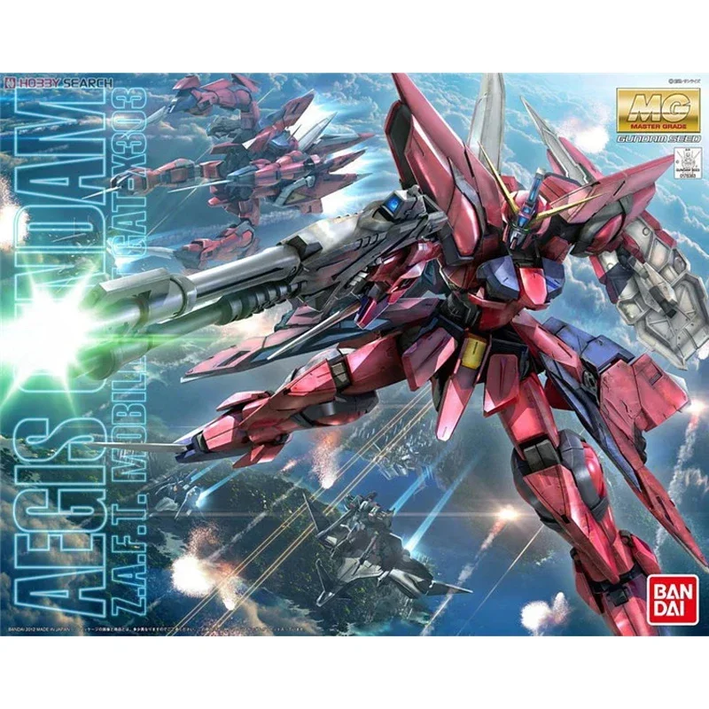 BANDAI MG 1/100 Anime Figure Athrun Zala GAT-X303 Aegis Gundam Assembly Plastic Model Kit Action Toy Figure Gifts