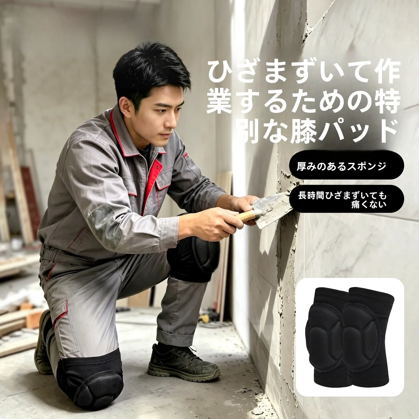 建設作業用の厚手の膝パッド、石工や農家向けの膝保護カバー、ひざまずくと痛みがなくなります、屋外使用可能