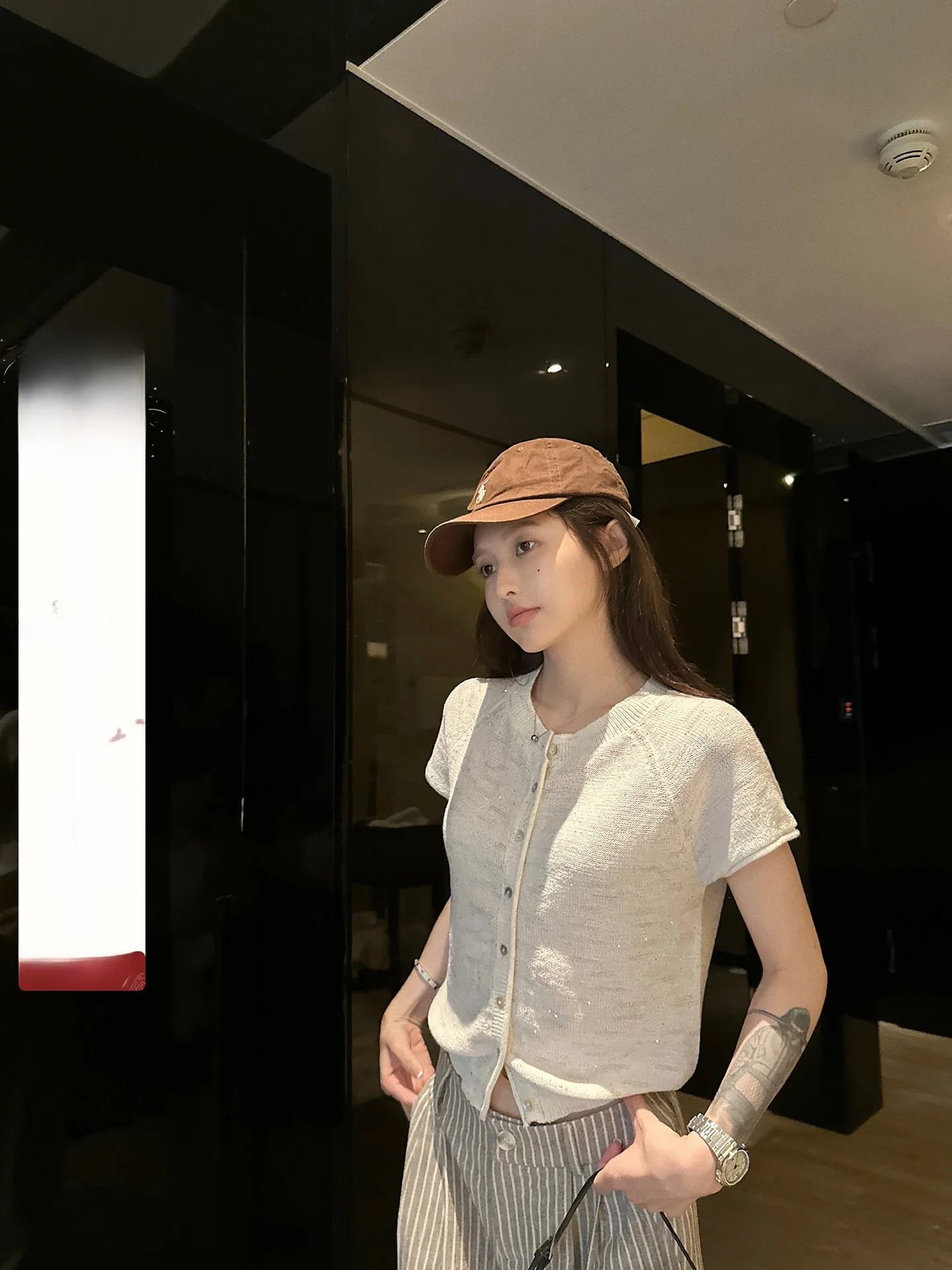 

NingSi Sequin ort Sve вязаный открытый кардиган футболка женский летний корейский слей свободный утягивающий топ или длина