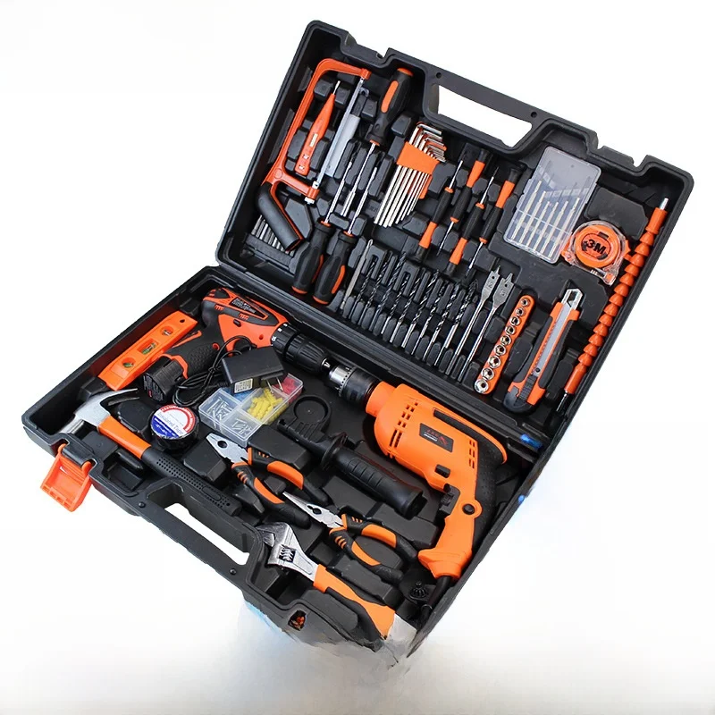 مجموعة أدوات يدوية محمولة متعددة الوظائف، أجهزة إصلاح السيارات، مجموعة حفر صيانة كهربائي للاستخدام المنزلي، أدوات فولاذية كربونية
