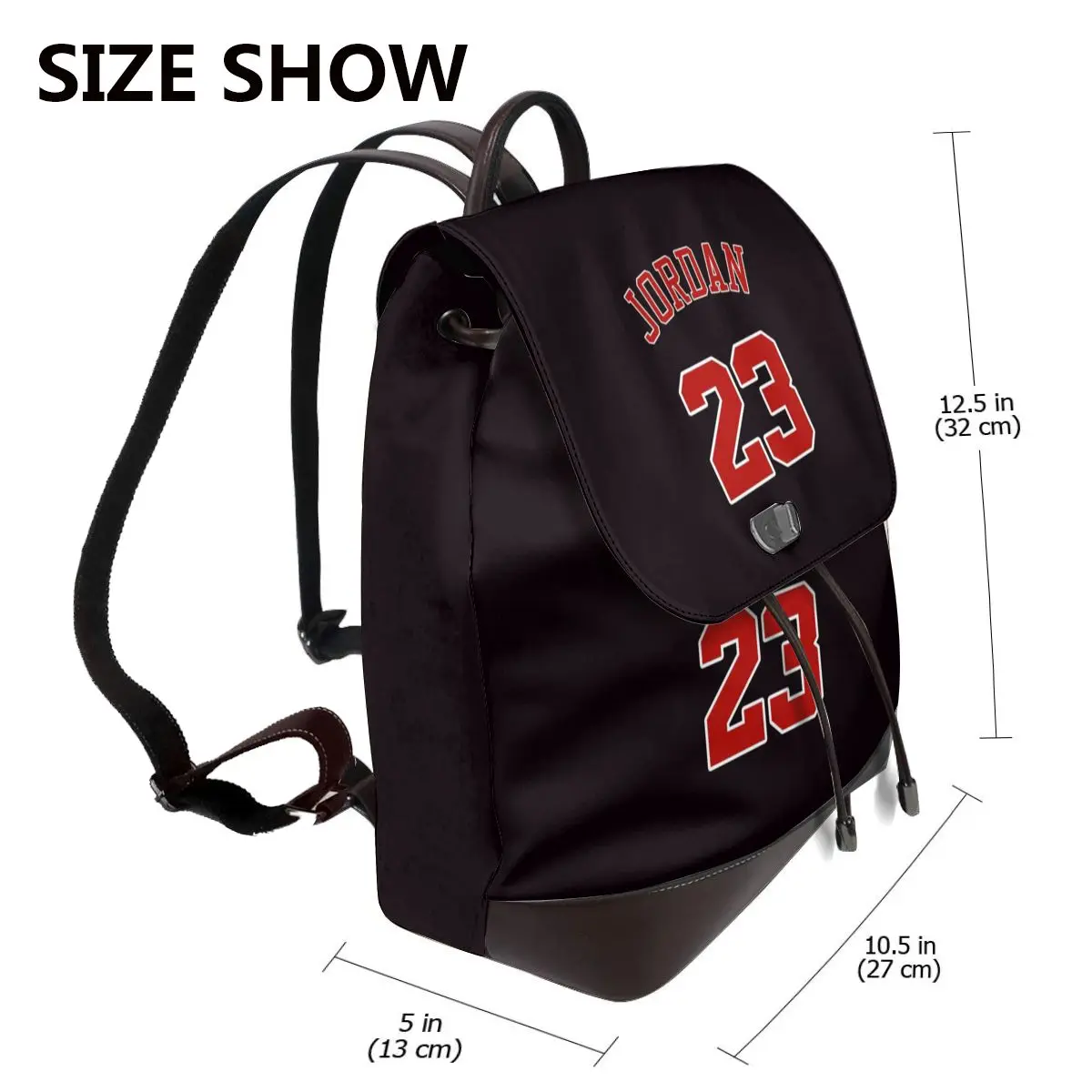 Basketball Number 23 MJ-Jordan Backpack For Women, Faux Leather Purse, Casual Shoulder Bag Ladies' Fashion Backpack
