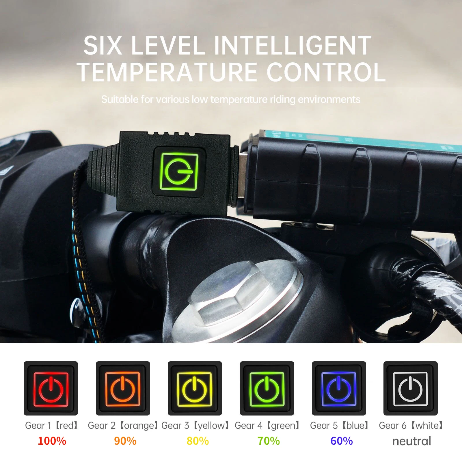 

USB 6 Gear Warmer Electric Heated Grip Cover 5V Motorcycle Heated Handgrips Anti Vibration Anti Slip Fast Heating Kits