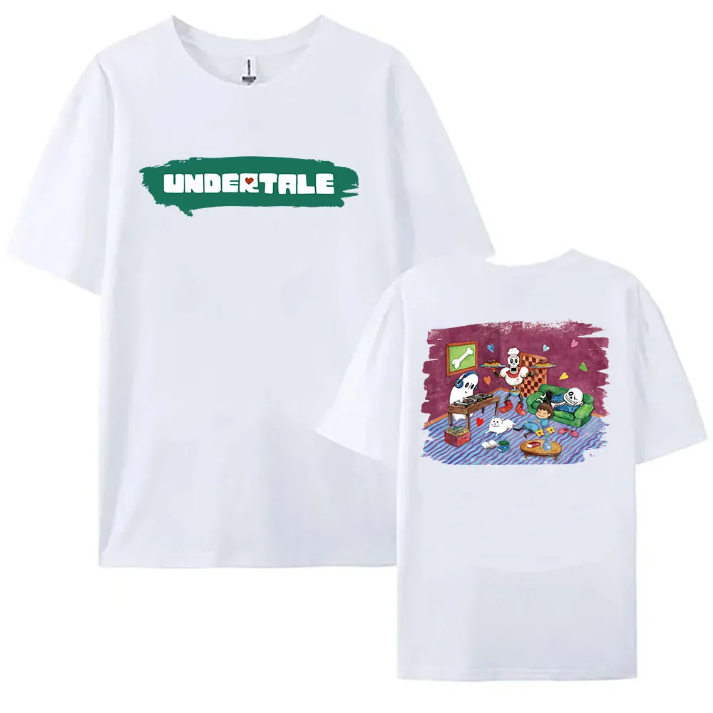 CHITEI DE CHILL تي شيرت لعبة Undertale X SQUARE ENIX تي شيرت قطني بأكمام قصيرة فضفاض تي شيرت رجالي للجنسين ملابس الشارع الشهير ملابس منقوشة