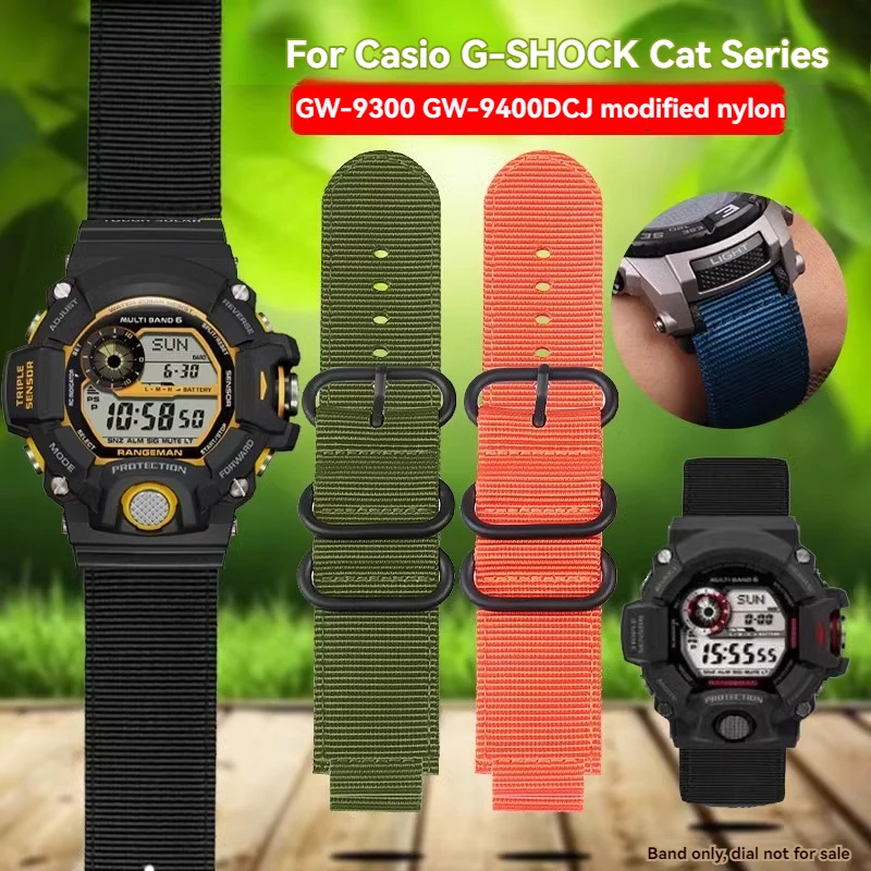 For Casio G-SHOCK Nylon Canvas Watch Strap 3410 GW9400 GW-9400 GW9300 GW-9300 Watchband Bracelet Modified 16mm Sports Wristband