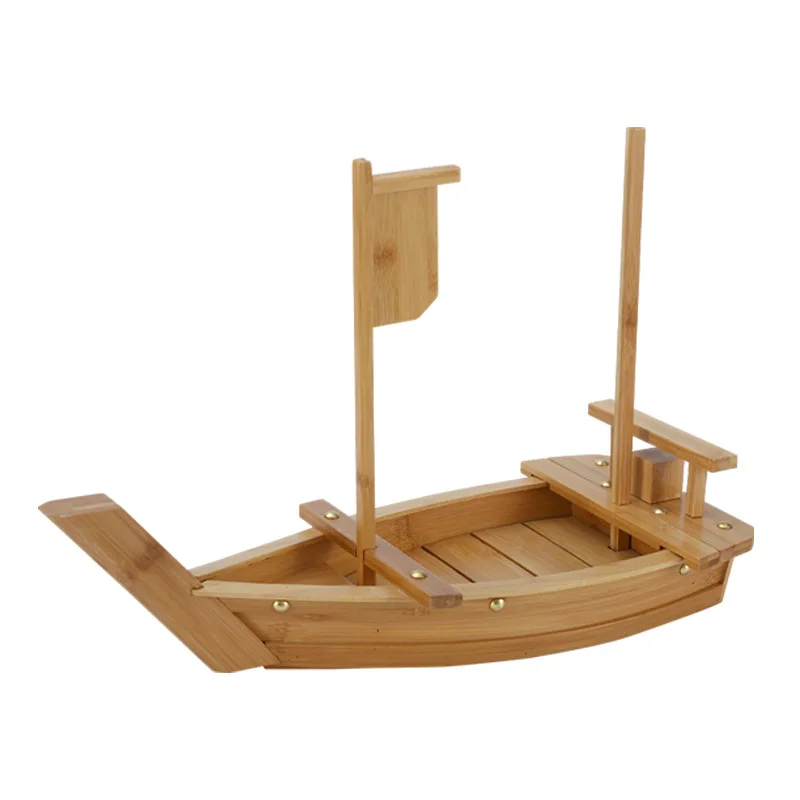 New luxury sashimi boat dry ice boat sashimi platter sushi tableware Japanese cuisine wooden sushi boat bamboo sushi tool sushi