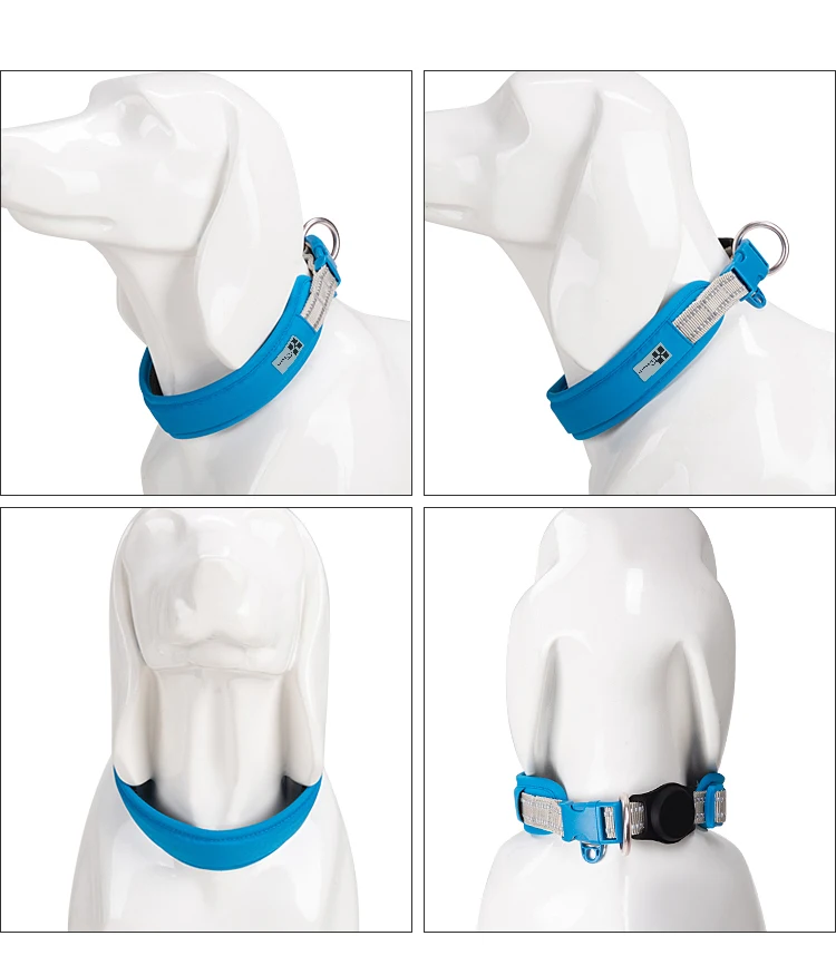 Personalized AirTag Dog Collar Adjustable Nylon Reflective Padded Pet Dog Collar for Small Medium Large Dog Accessories