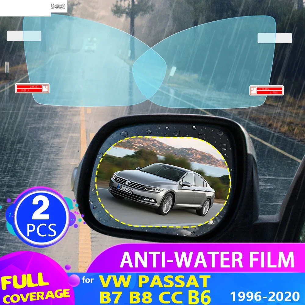 Full Cover Anti Fog Film Rearview Mirror Films Rainproof Accessories For Volkswagen VW Passat B6 B7 B8 CC 1997~2020