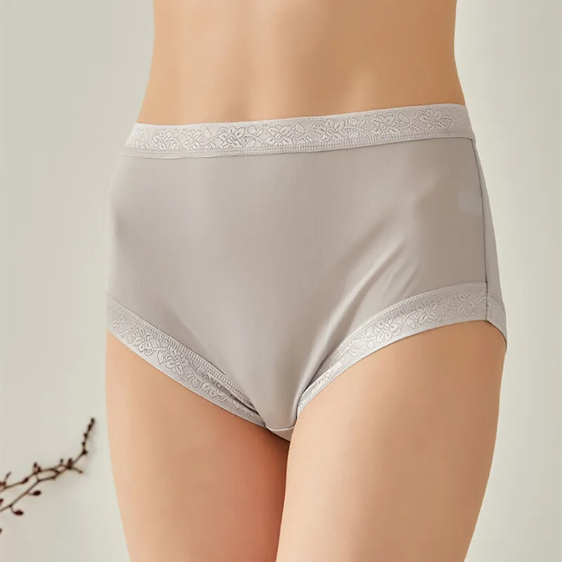 

4 Pairs 100% Mulberry Silk Underwear Women Briefs Thin Silk Lady Belly Panties