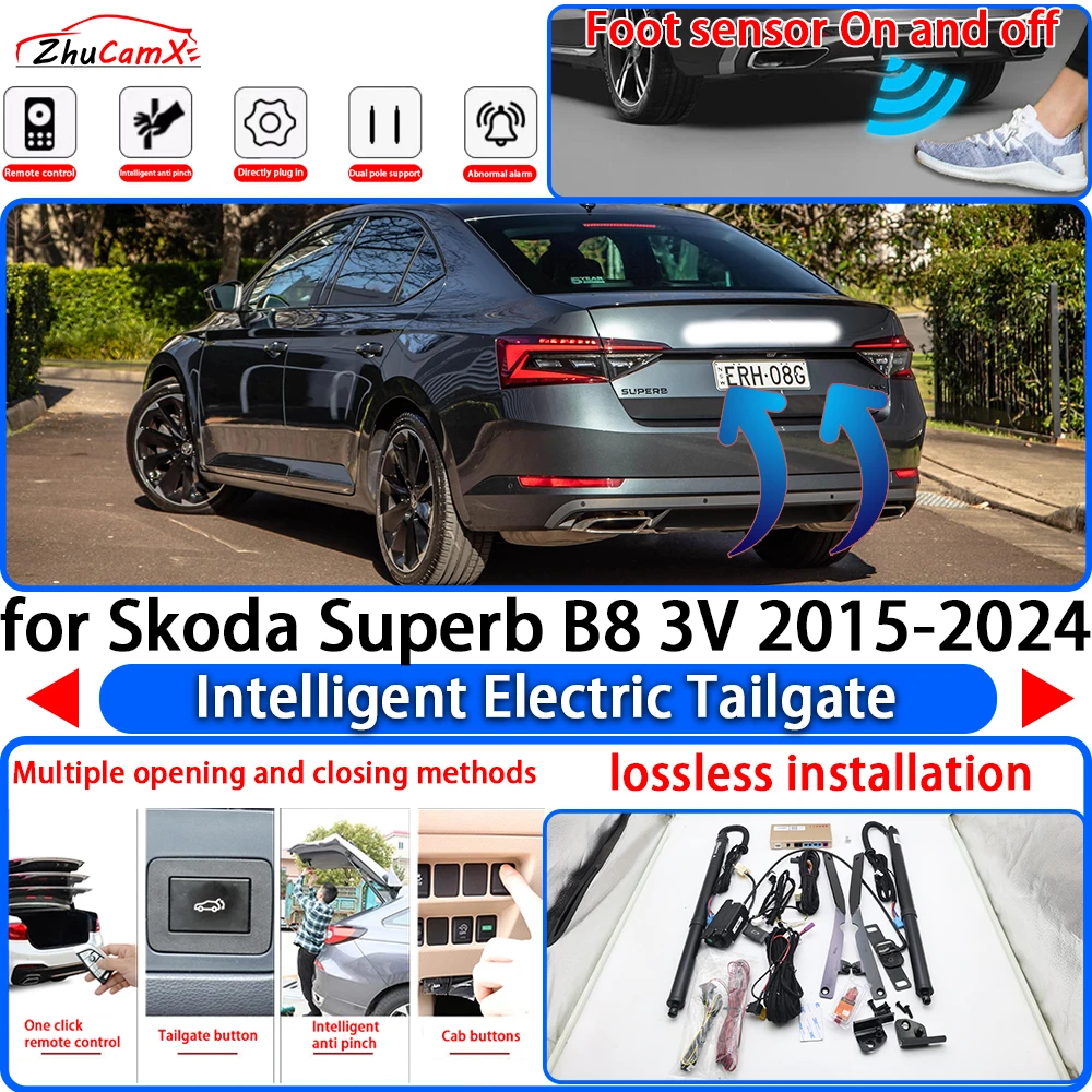 

ZhuCamX for Skoda Superb B8 3V 2015-2024 Power Liftgate Trunk Electric Suction Tailgate Intelligent Tail Gate Lift Strut System