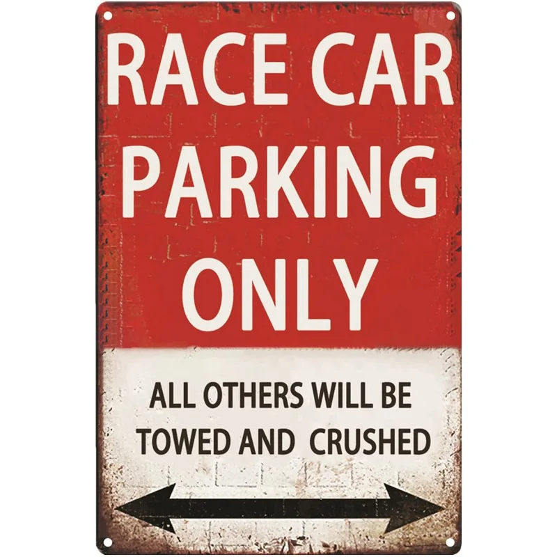 

Iron Drawing Fun Racing Room Decoration Boy Retro Car Metal Logo Bedroom and Garage Car Wall Parking Lot 8x12inches