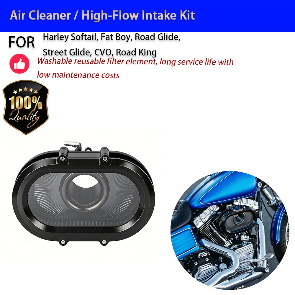 For Harley Softail Touring 2023-2025 High Flow Air Cleaner Intake Kit Washable No-Drill Accesorios Moto