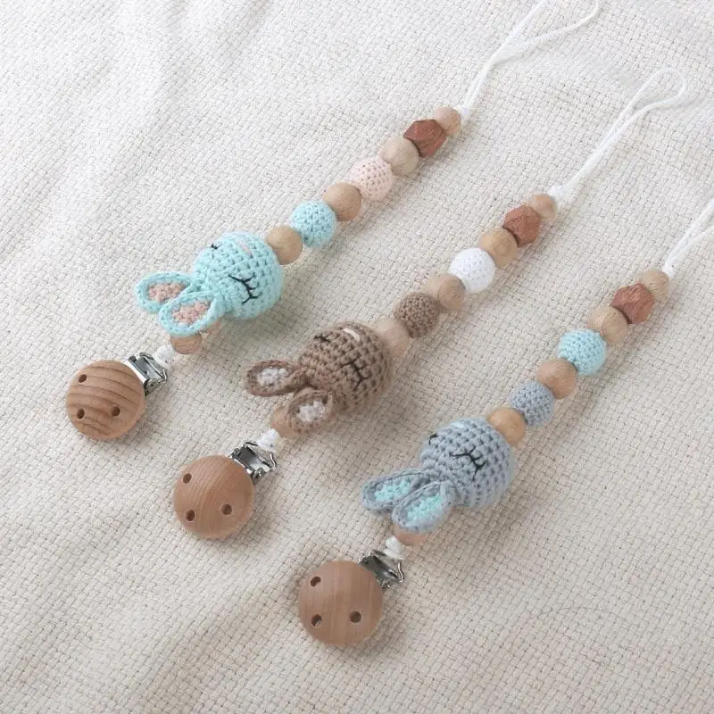 الكروشيه حبة التسنين قلادة هوة كليب مهدئا لعبة الطفل مصاصة ملحق P31B #2