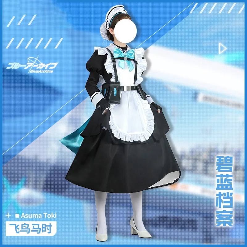 COSLEE [S-3XL] Blue Archive Asuma Toki Cosplay Costume Maid Dress Game Suit Fashion Uniform Halloween Party Outfit Any Size New