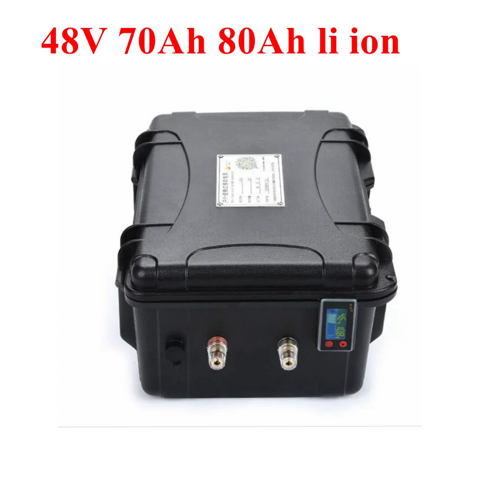 48V 80AH 70Ah Lithium Li-ion battery for 5000w tricycle fishing boat Forklift Van vehicle + 10A Charger