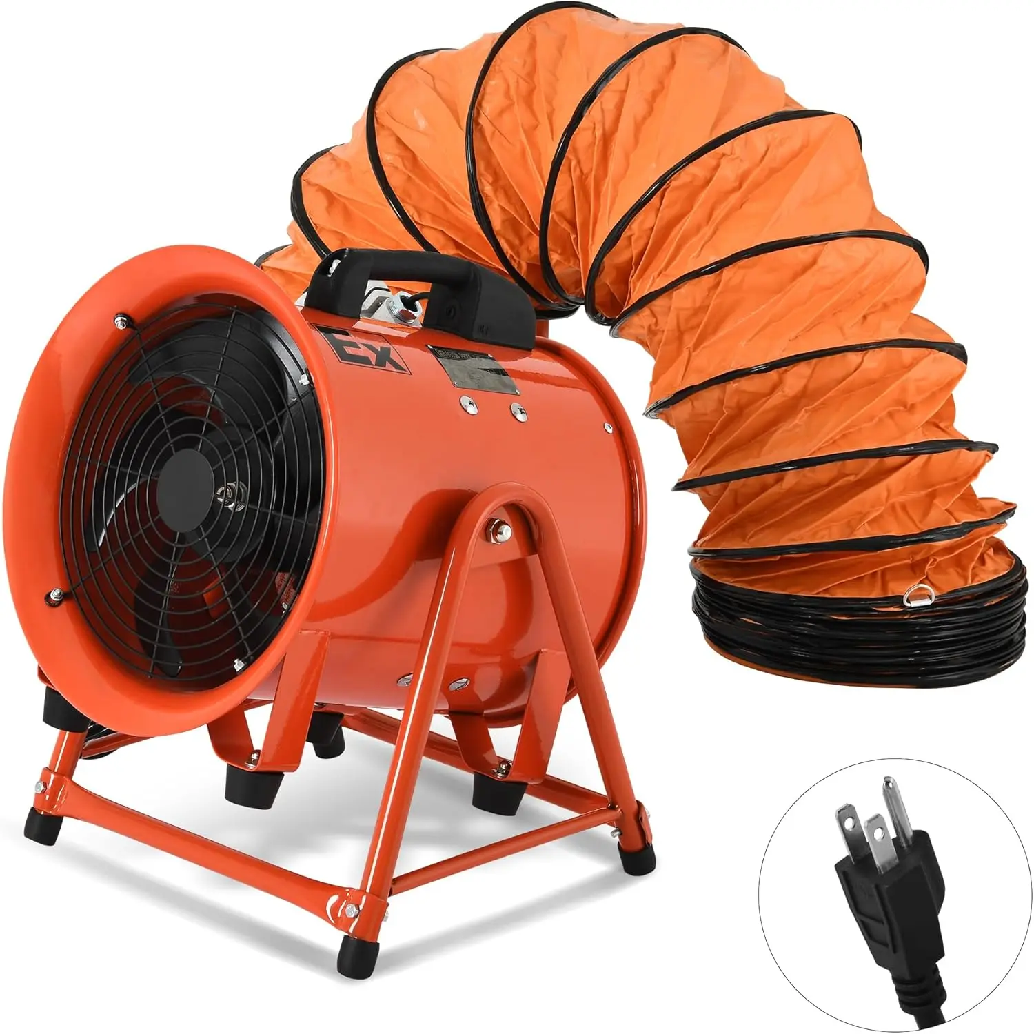 

Explosion Proof Fan Utility Blower Fan with Detachable A-frame Angle Adjustable Portable Ventilation Fan 16FT Ventilator Ducting