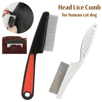 Head Lice Comb Stainless Fine Tooth Comb Professional Lice Nit Removal Hair Comb Multipurpose Dandruff Combs for Human Cat Dog