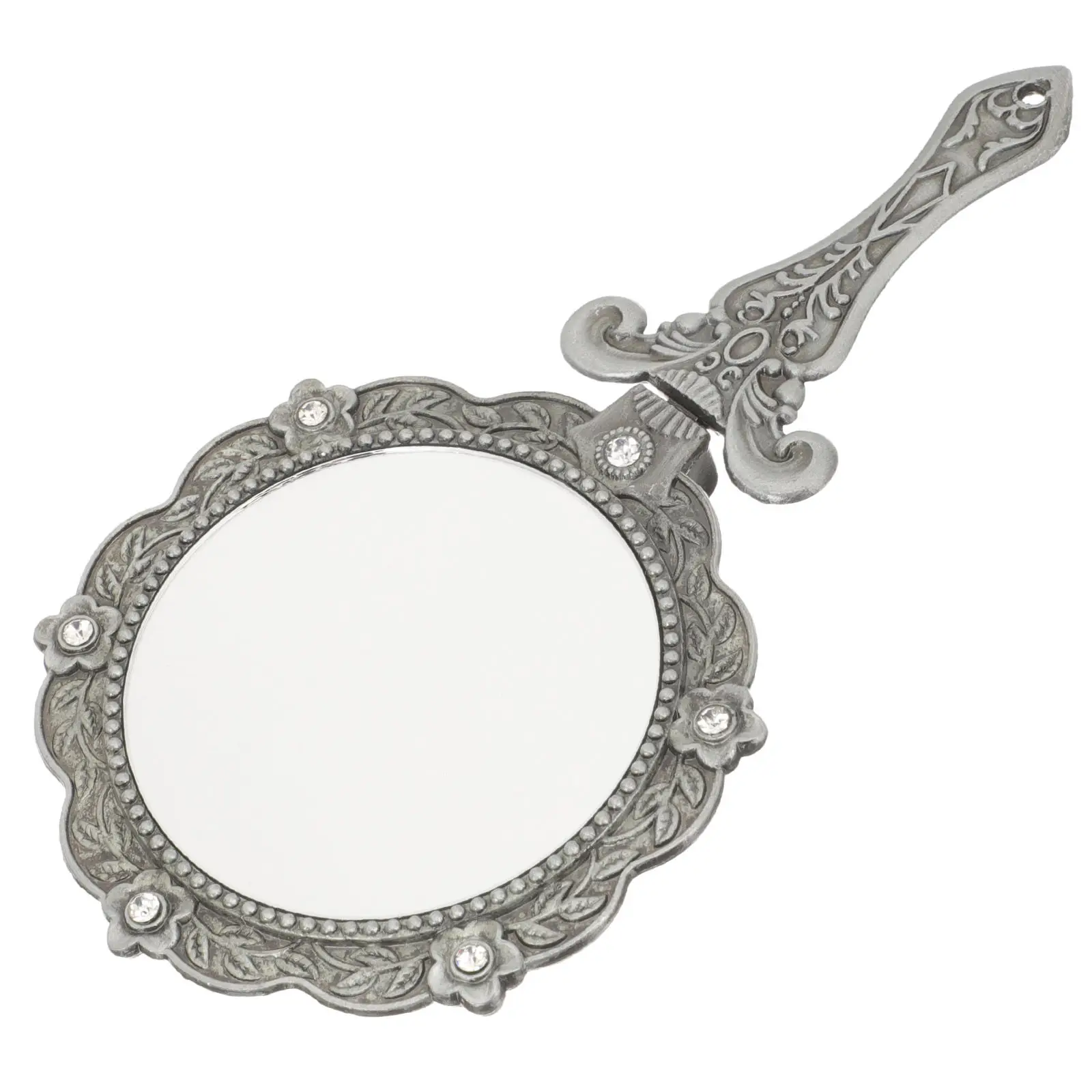 

Винтажное складное портативное зеркало для макияжа для женщин, компактное, с удобной ручкой, индивидуальным дизайном задней стороны, шикарный аксессуар