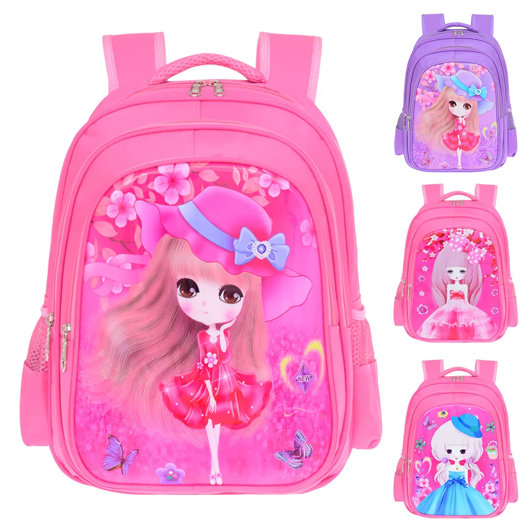 Kids Primary School Students Schoolbag Girl Cartoon Cute Princess Series Toddler Child Schoolbag Boy Load Reduction Shoulder Bag