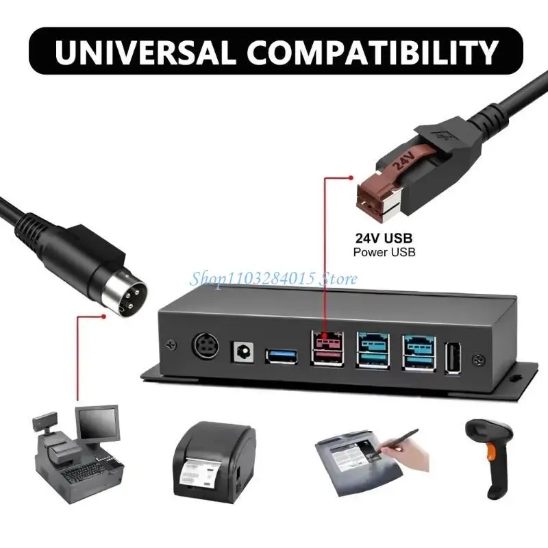 R6FF 24V Power USB to 3Pin Power Din Male Cable for Industrial Medically Accessories