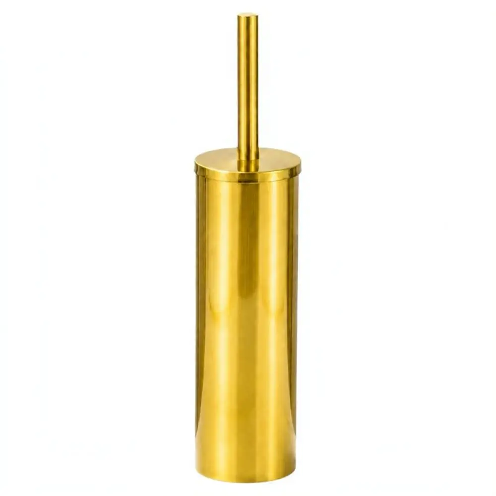 Bronze Finish Toilet Brush Set Stainless Steel Bathroom Cleaner Long Reach Scrubber Efficient Restroom Maintenance Tool
