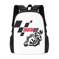 Pattern Design Bag Student'S Backpack Moto Grandprix Gp