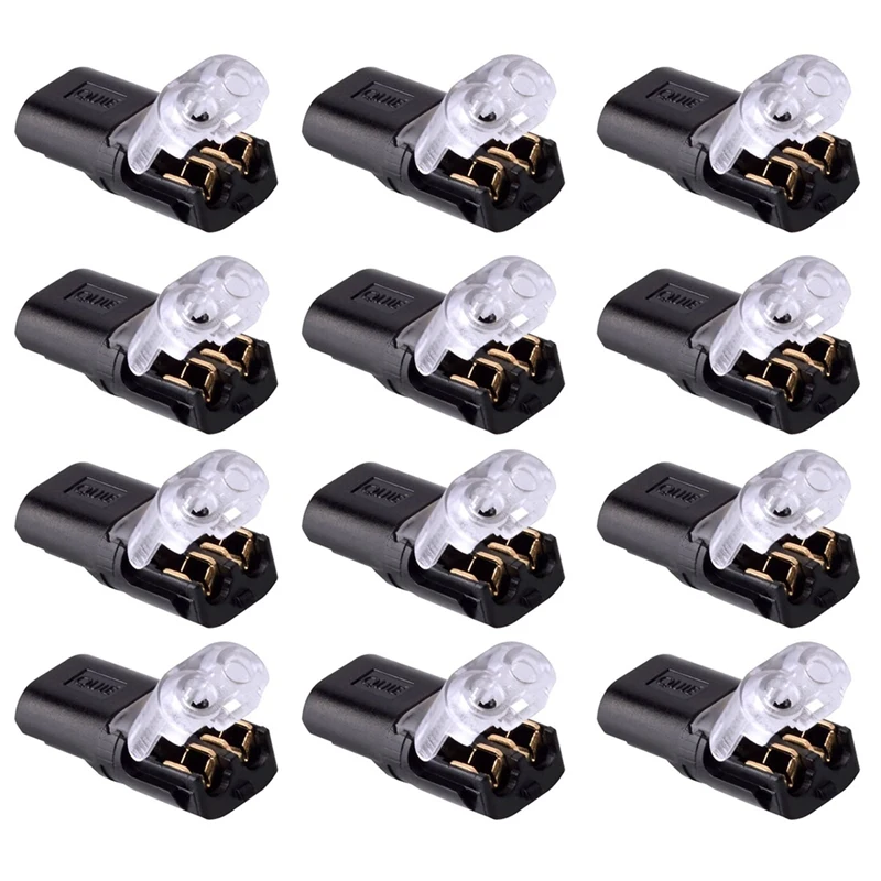 50PC 2Pin Way Plug Wire Cable Snap Connectors Waterproof Electric Wire Double-Wire Plug-In Connector With Locking Buckle