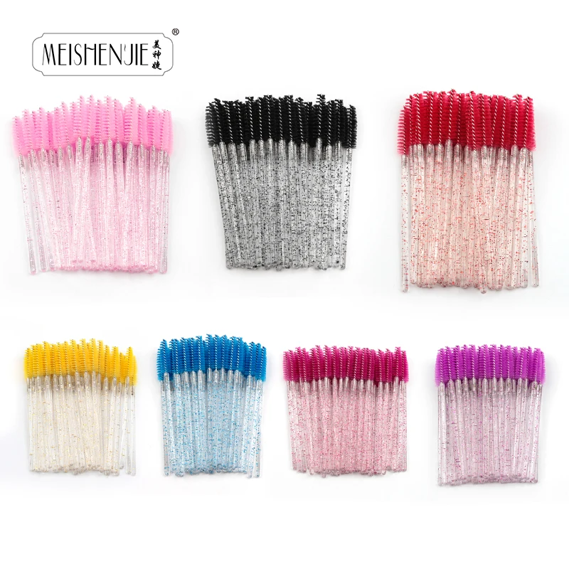 5/50 Piezas Varitas de Rímel de Cristal, Cepillos para Pestañas, Espirales para Extensiones de Pestañas, Cejas y Maquillaje 2