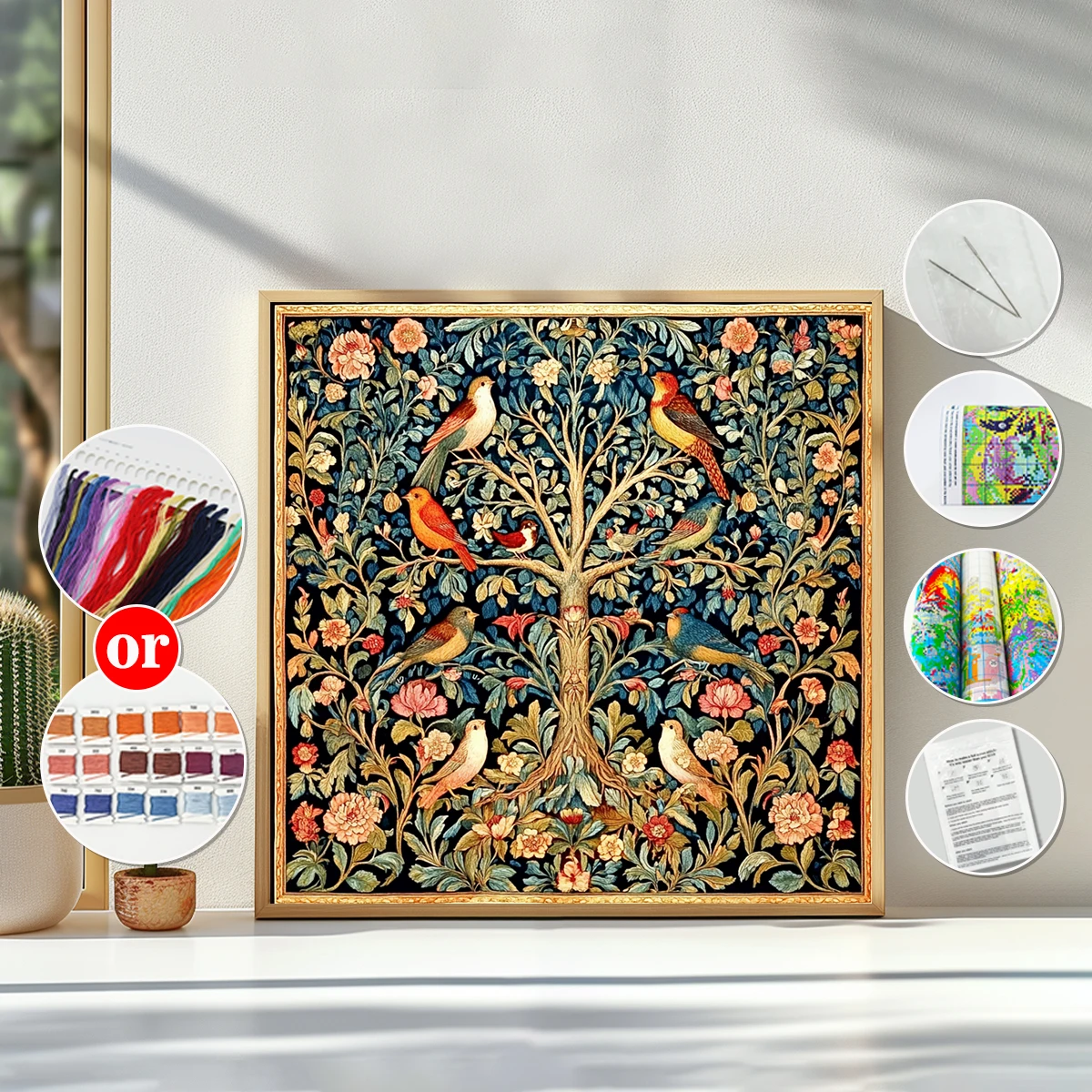 1 Set 40x40cm-15,7x15,7-Zoll 11CT/14CT bedruckter Stoff Kreuzstich DIY-Set, große Größe, Geschenkset – Detail 2