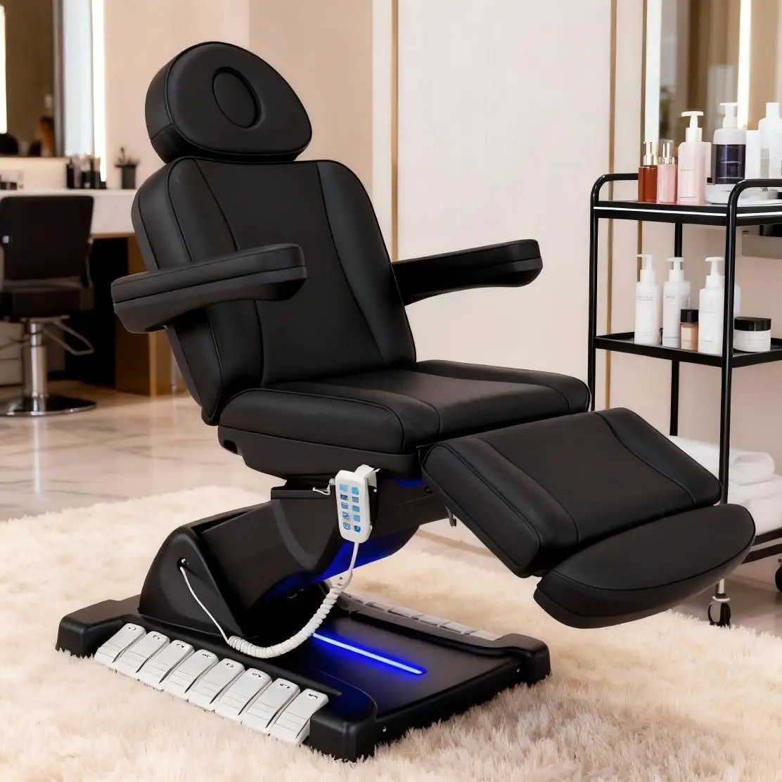 Luxury  360 Degree Rotating Two Control Electric Beauty Massage Bed Treatment Table