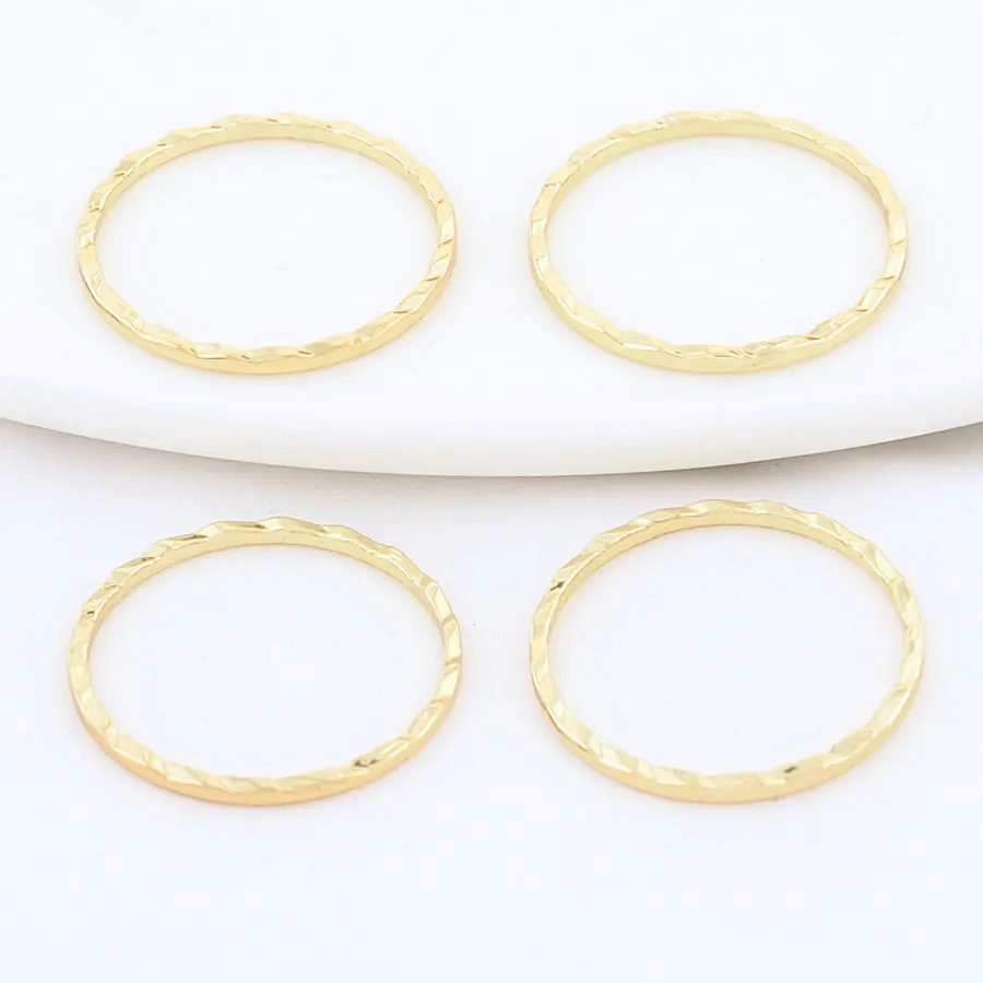 20PCS 20MM 14K 골드 도금 황동 폐쇄 반지 원형 원형 매력 펜던트 고품질 보석 결과 액세서리