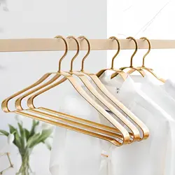 5PCS Premium Metal Coat Hangers,Luxury Hanger with 2.2cm Wide Shoulder for Closet,Gold Aluminum Alloy Clothes Rack for Sweater