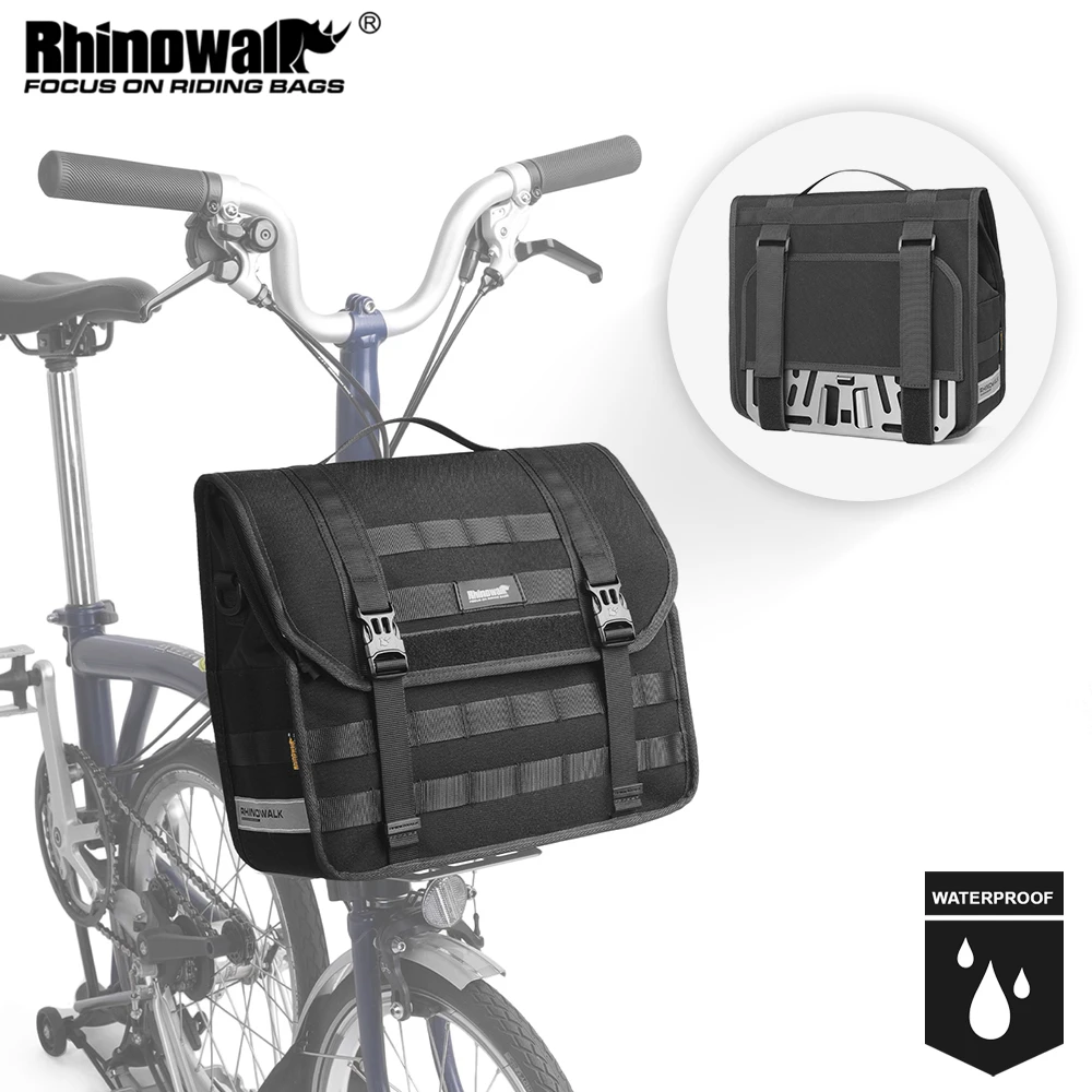 

Rhinowalk Bicycle Handlebar Bag Waterproof Bike Front Tube Bag For Brompton Quick Release Riding Storage Bag Shoulder Pack