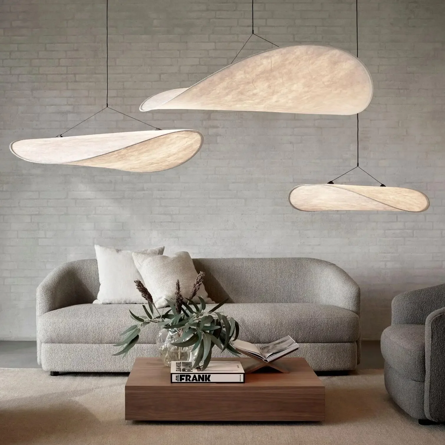

Modern LED Pendant Lamp Nordic Silk Chandelier For Living Room Home Decor Modern Silk Fabric Tense Pendant Light