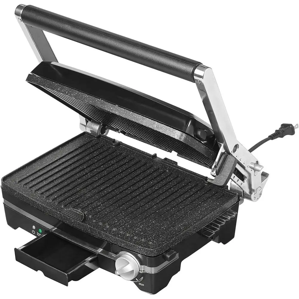 

The Rock Panini Pr- Rock.Tec Non-Stick Reversible Plate - Opens 180 Degrees - Adjustable Temperate Control