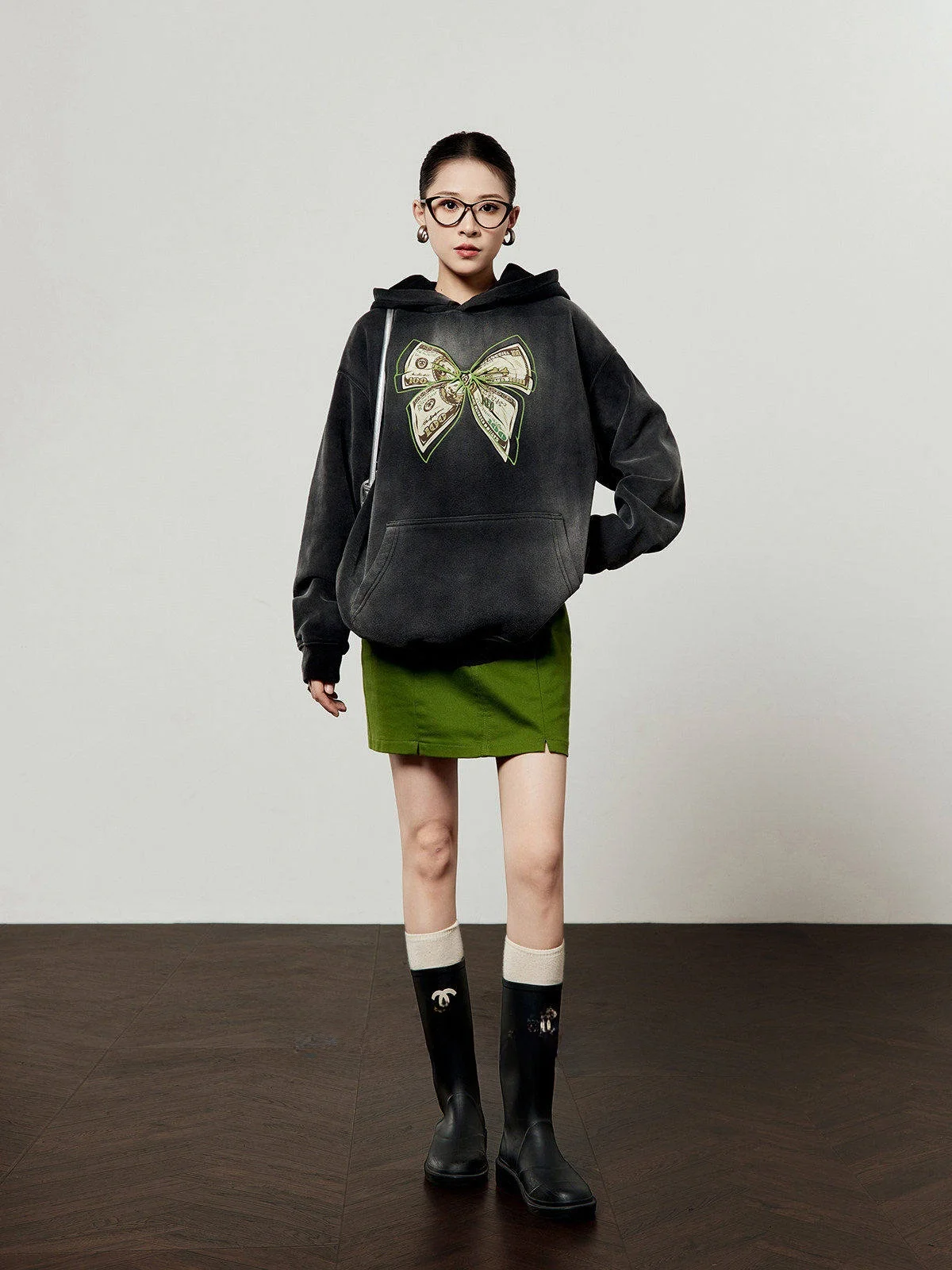 

Женская толстовка Bla Fce с подкладкой, свободного кроя, с принтом, повседневный топ, весна 2026, новинка, с принтом в виде долларов, удобная толстовка