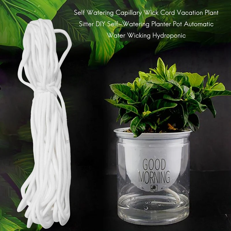 ABRE-Self Watering Capillary Wick Cord Vacation Plant Sitter DIY Self-Watering Planter Pot Automatic Water Wicking Hydroponic